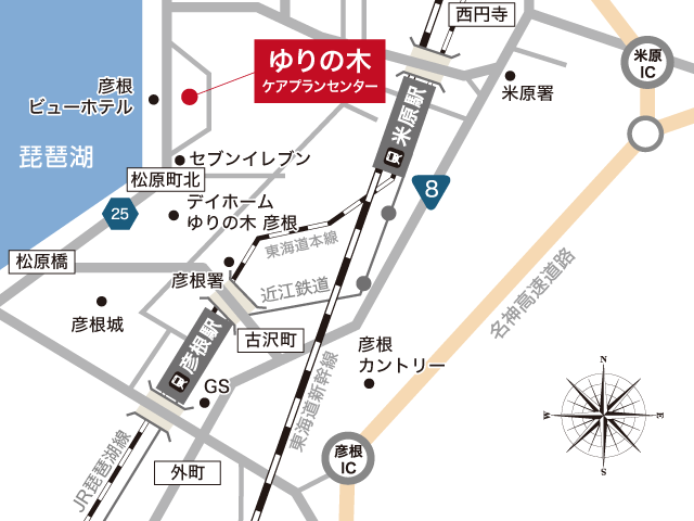 ゆりの木ケアプランセンターまでのアクセスマップ
